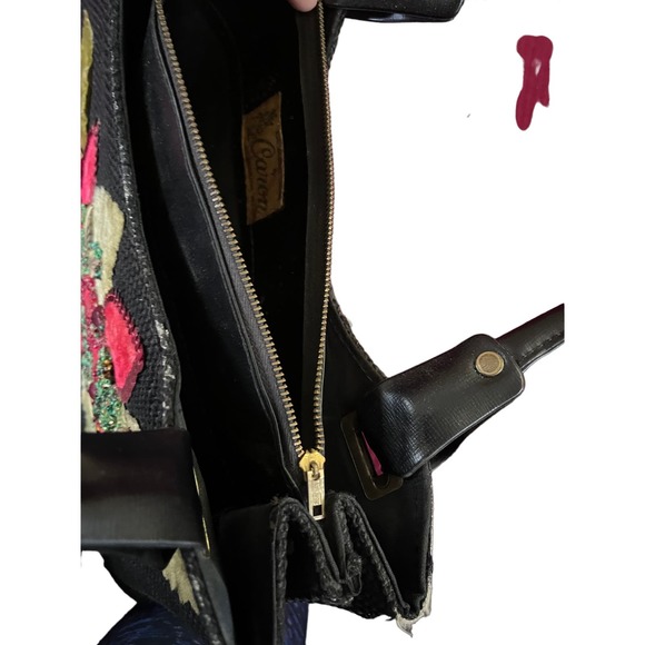 Hand Decorated by Caron of Houston, TX Vintage Handbag w Velvet Jeweled Design - Picture 10 of 16
